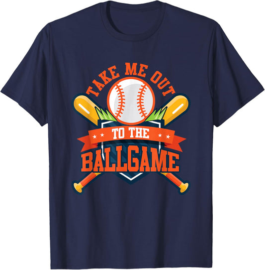 Take Me Out to the Ball Game Baseball Player Son Daughter T-Shirt - T-Shirt | Navy