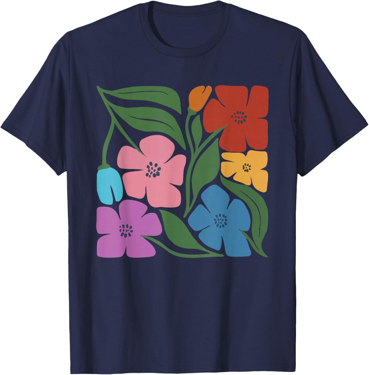Subtle Pride Gay LGBT Month Floral Wildflower Queer Pride T-Shirt - T-Shirt | Navy