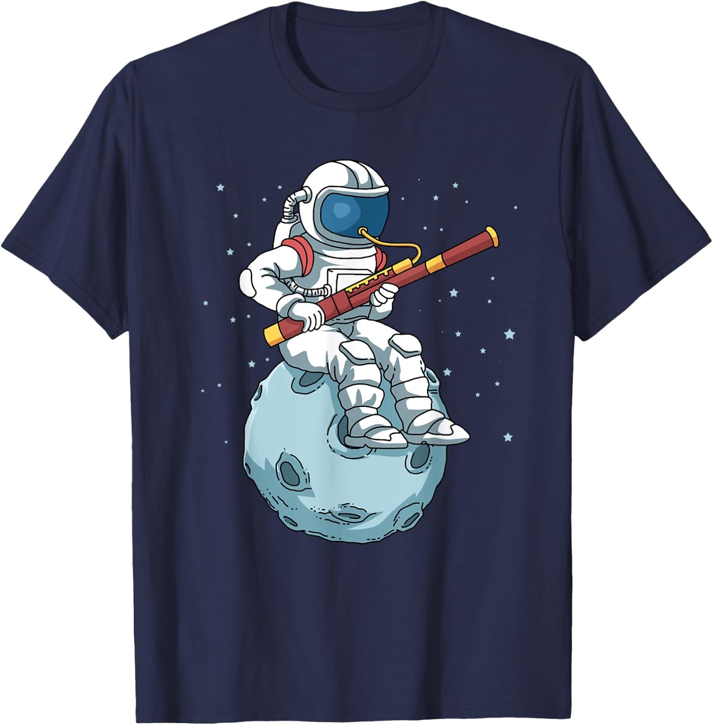 Astronaut Bassoon Band Player Bassoonist Shirt Reeds T-Shirt - T-Shirt | Navy