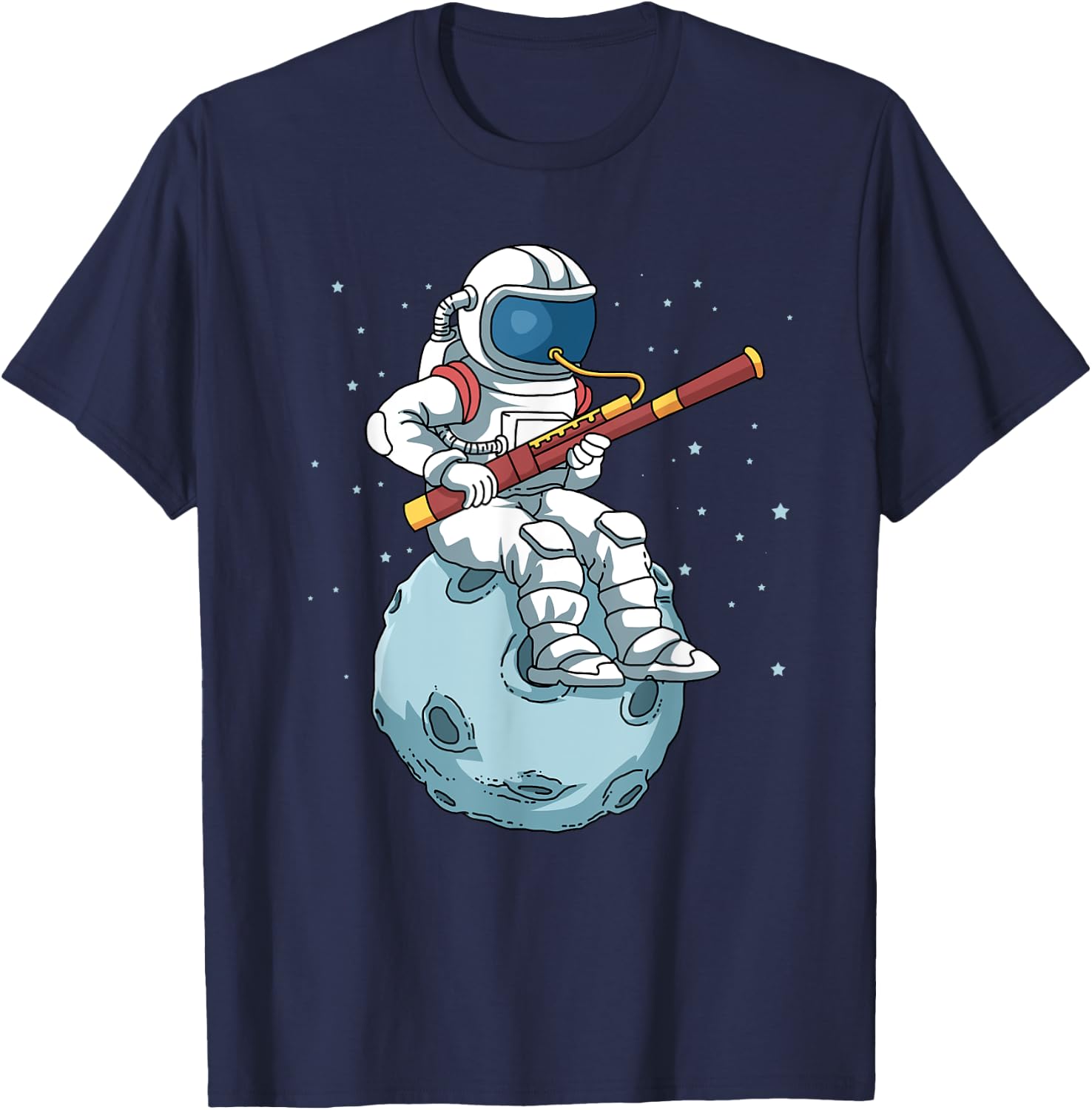 Astronaut Bassoon Band Player Bassoonist Shirt Reeds T-Shirt - T-Shirt | Navy