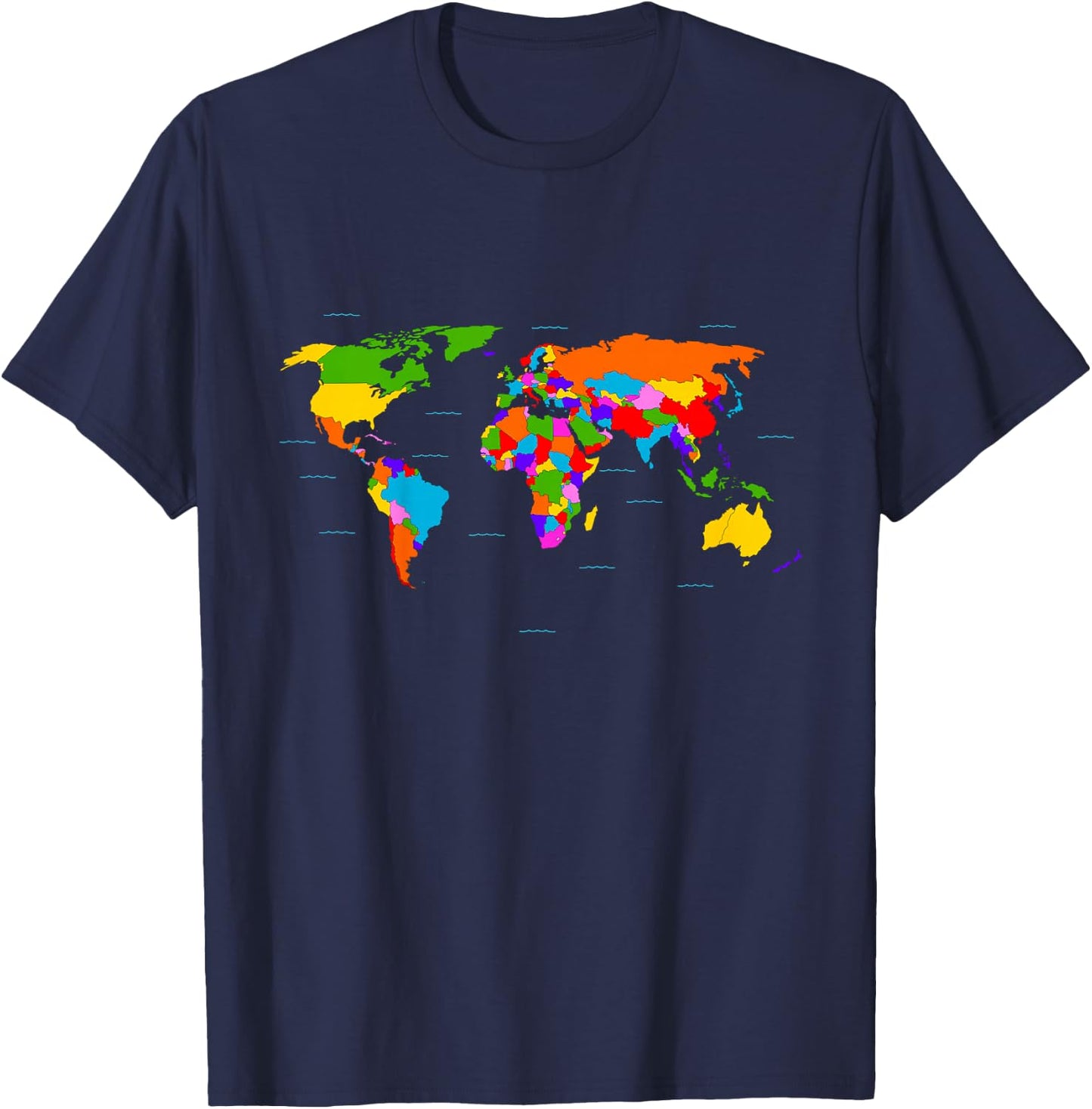 World Map . Boys / Girls Map of the World T-Shirt - T-Shirt | Navy