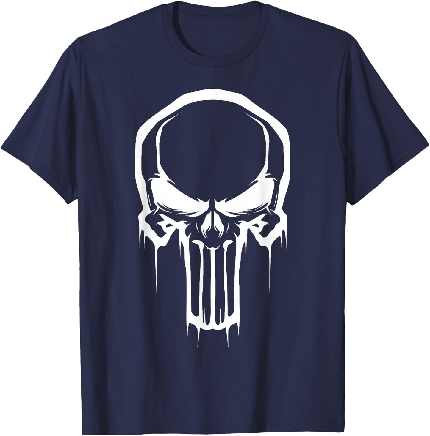 Marvel Painted Negative Space Punisher Logo Graphic T-Shirt - T-Shirt | Navy