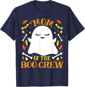 Mom Boo Crew Ghost Matching Family Set Mommy Halloween T-Shirt - T-Shirt | Navy
