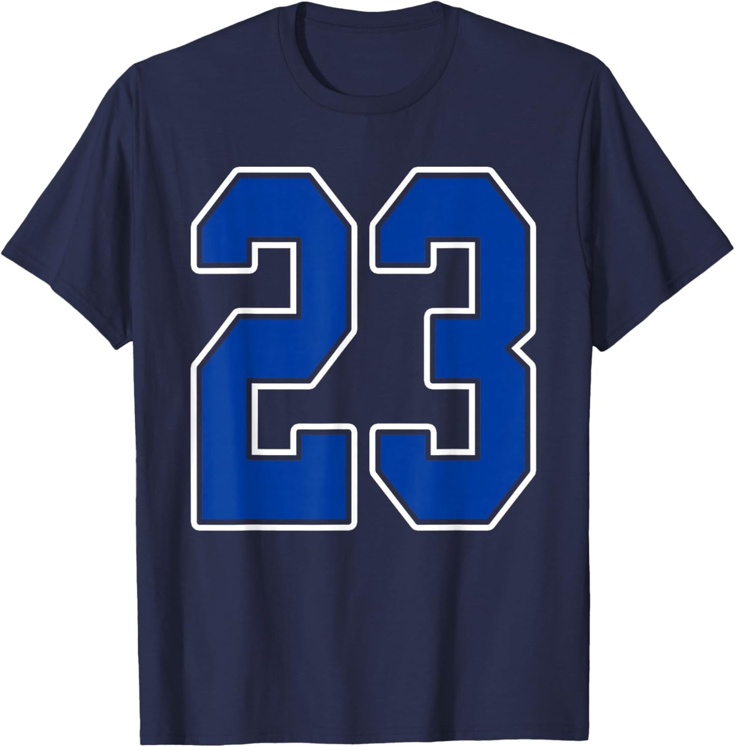 Royal Blue and White Number 23 Jersey Player Uniform #23 Fan T-Shirt - T-Shirt | Navy