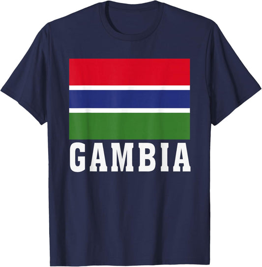 Gambia Flag Patriotic National Roots Souvenir T-Shirt - T-Shirt | Navy
