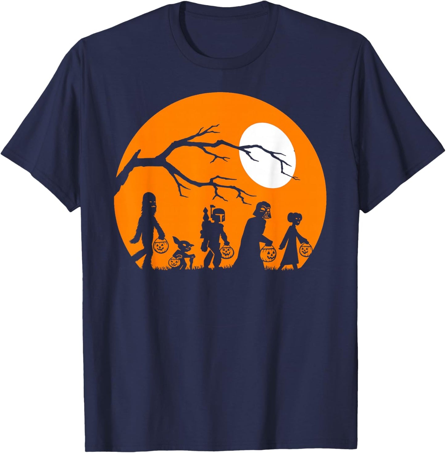 Star Wars Trick Or Treat Halloween Silhouette T-Shirt - T-Shirt | Navy