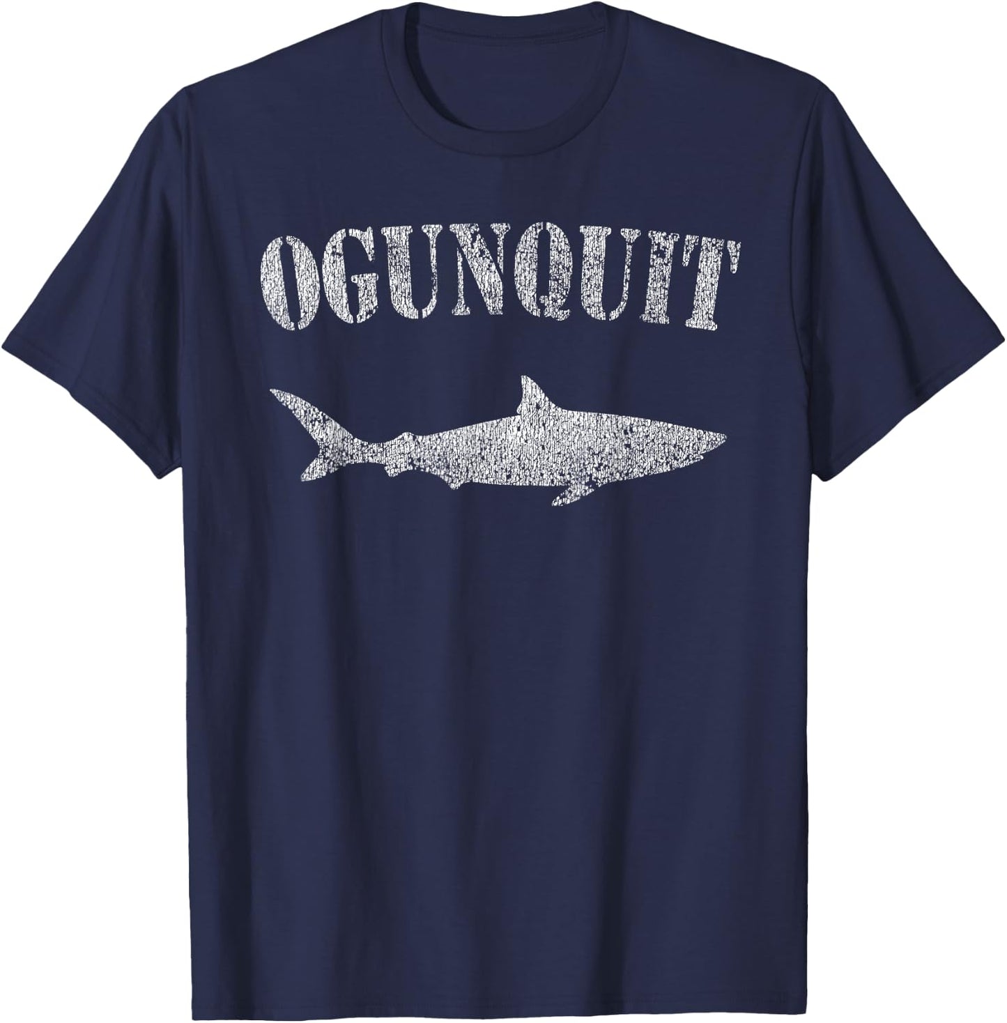 Retro Ogunquit Maine Shark Shark Souvenir T-Shirt - T-Shirt | Navy