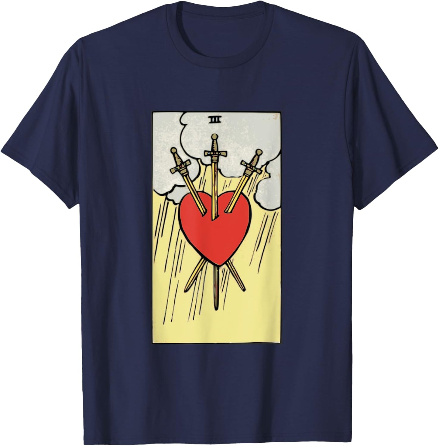 Heartbreaker Swords Tarot Card Heart Minor Arcana Funny T-Shirt - T-Shirt | Navy