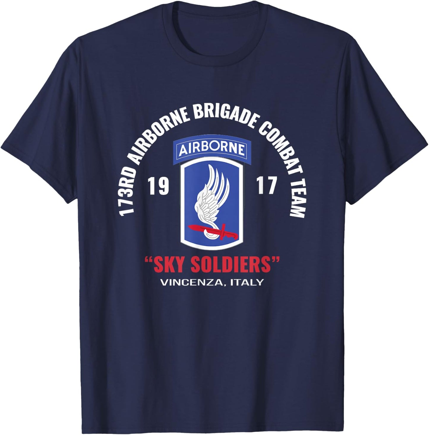 Sky Soldiers 173rd Airborne Combat Team T Shirt T-Shirt - T-Shirt | Navy