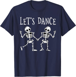 Let's Dance Halloween Skeleton Dancing Gift T-Shirt - T-Shirt | Navy
