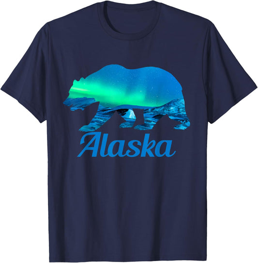 Alaska Grizzly Polar Bear Arctic Nature Winter T-Shirt - T-Shirt | Navy
