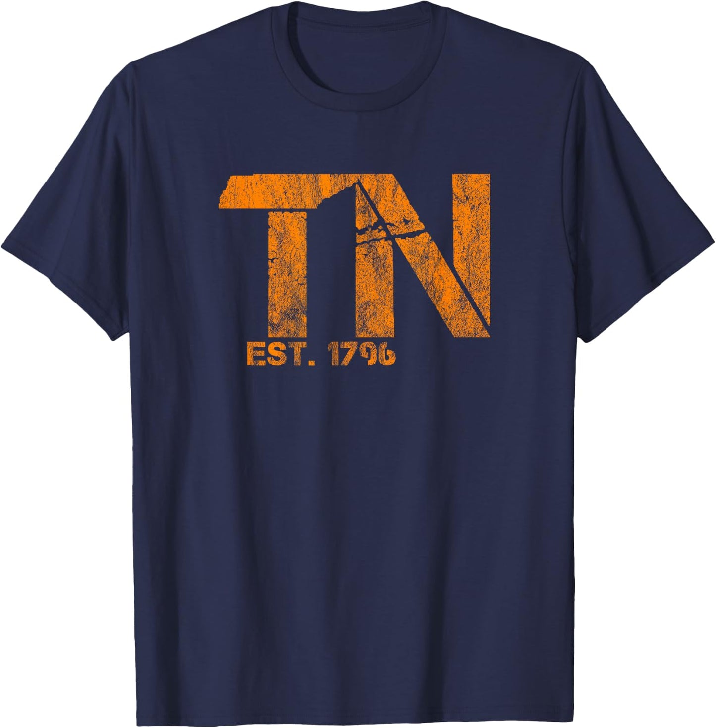 Tennessee State Outline TN Orange Est 1796 Fan Gift Shirt T-Shirt - T-Shirt | Navy