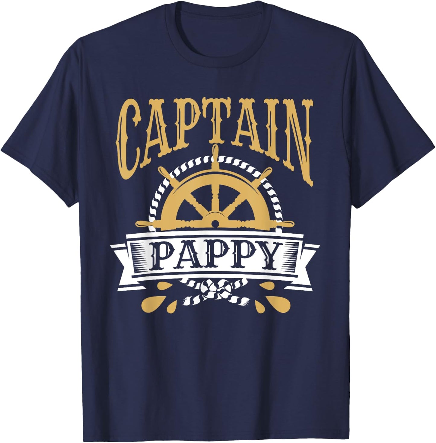 Captain Pappy Pirate Party Father's Day T-Shirt - T-Shirt | Navy