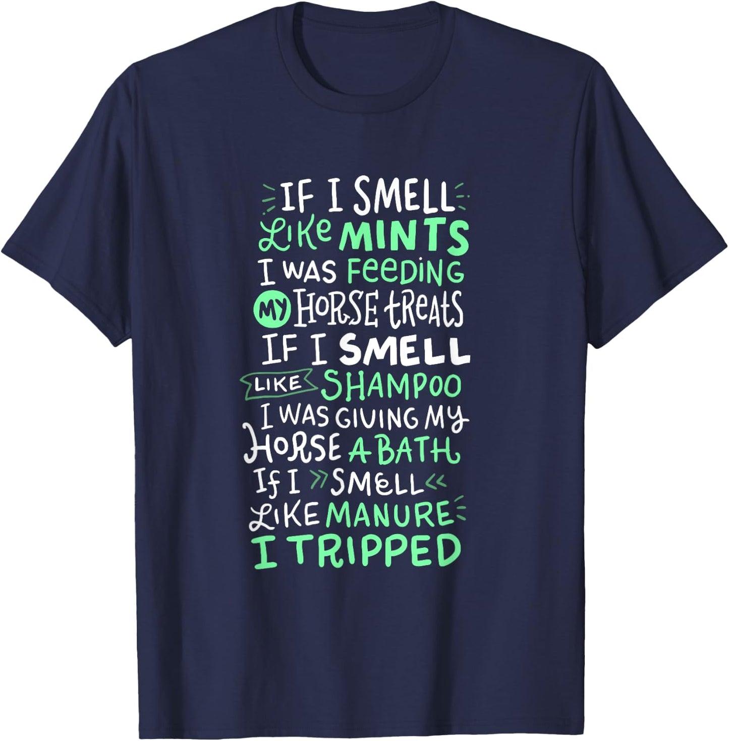 Funny Horse Gifts, Horse Lover Ladies Equestrian T-Shirt - T-Shirt | Navy