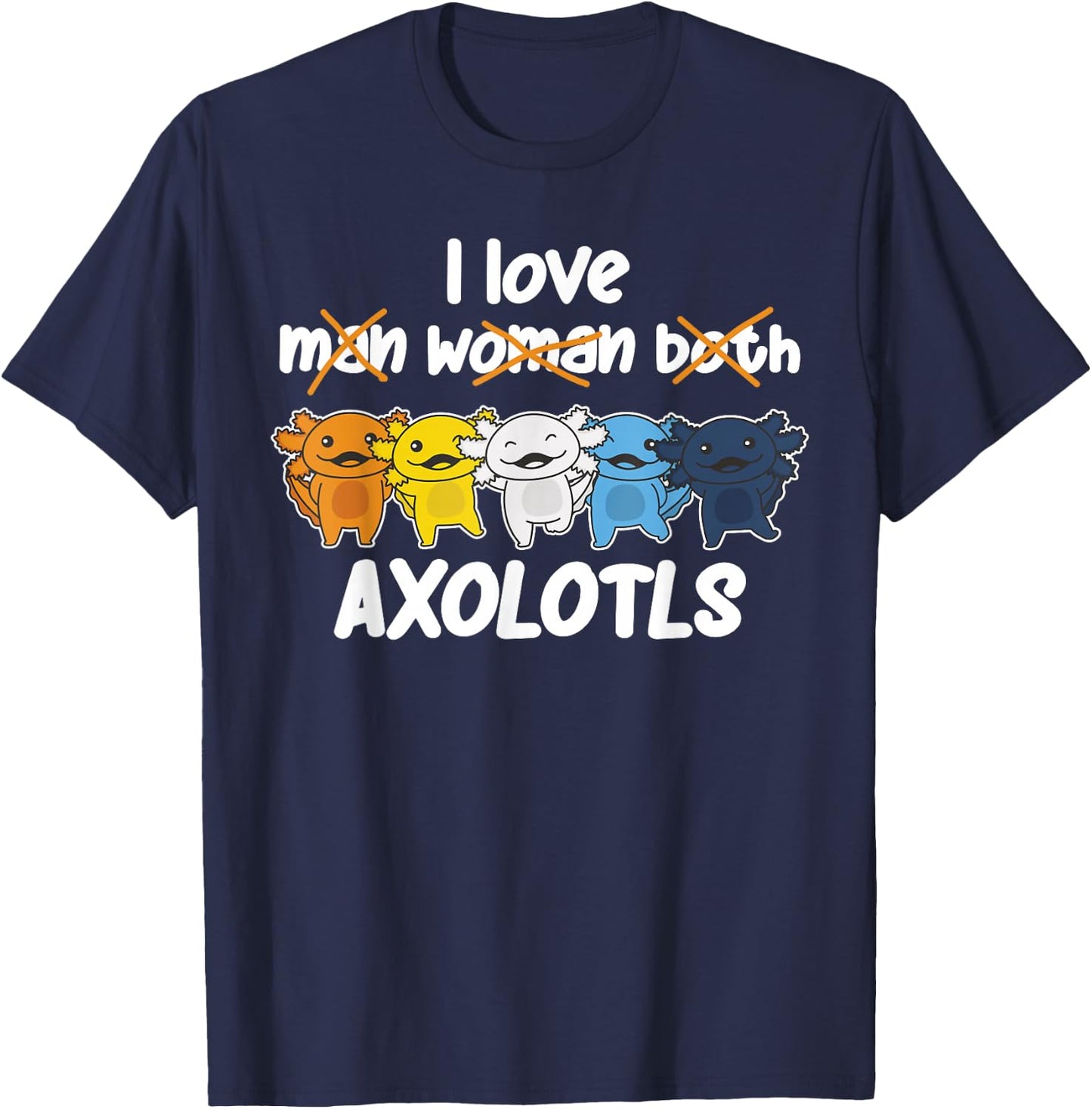 Aroace Flag Pride LGBTQ Axolotls cute Aroace Axolotl T-Shirt - T-Shirt | Navy