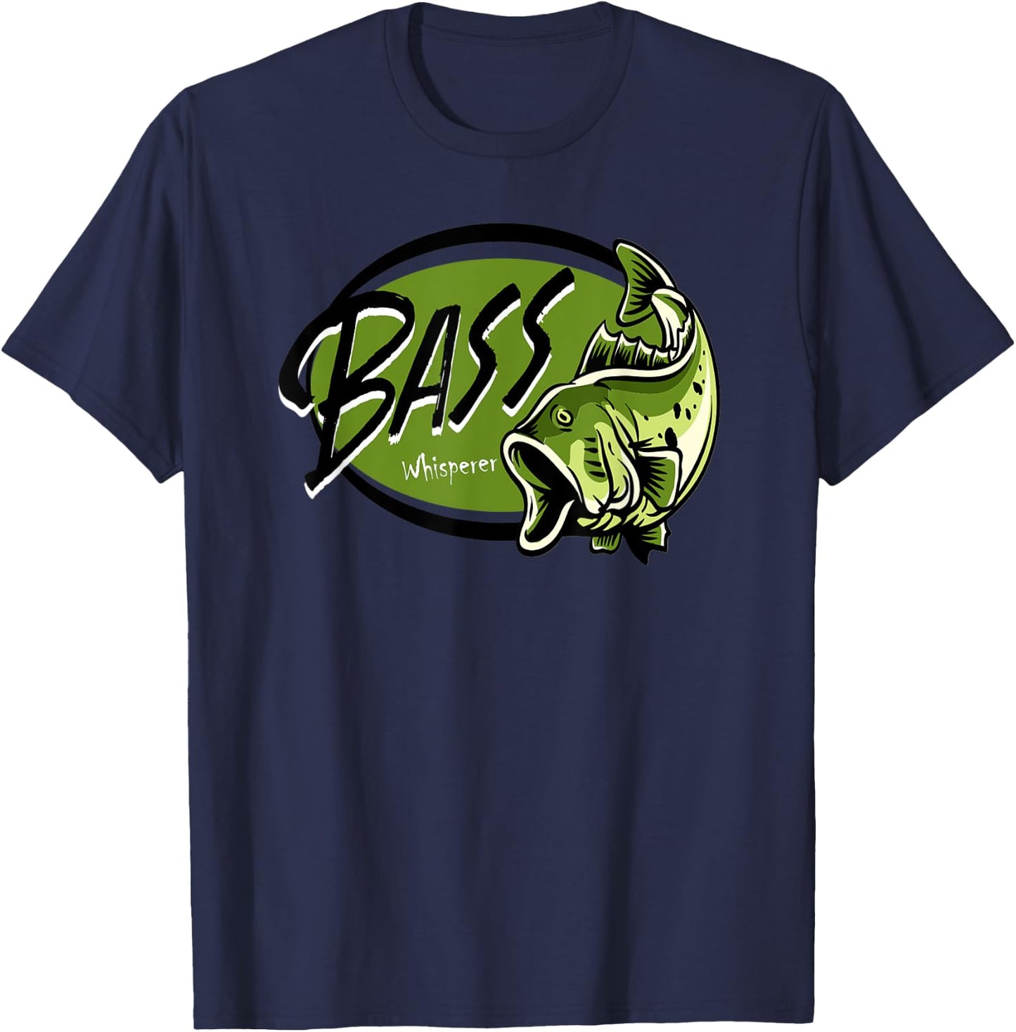 Bass Fisherman Fishing for bass Bass Whisperer T-Shirt - T-Shirt | Navy