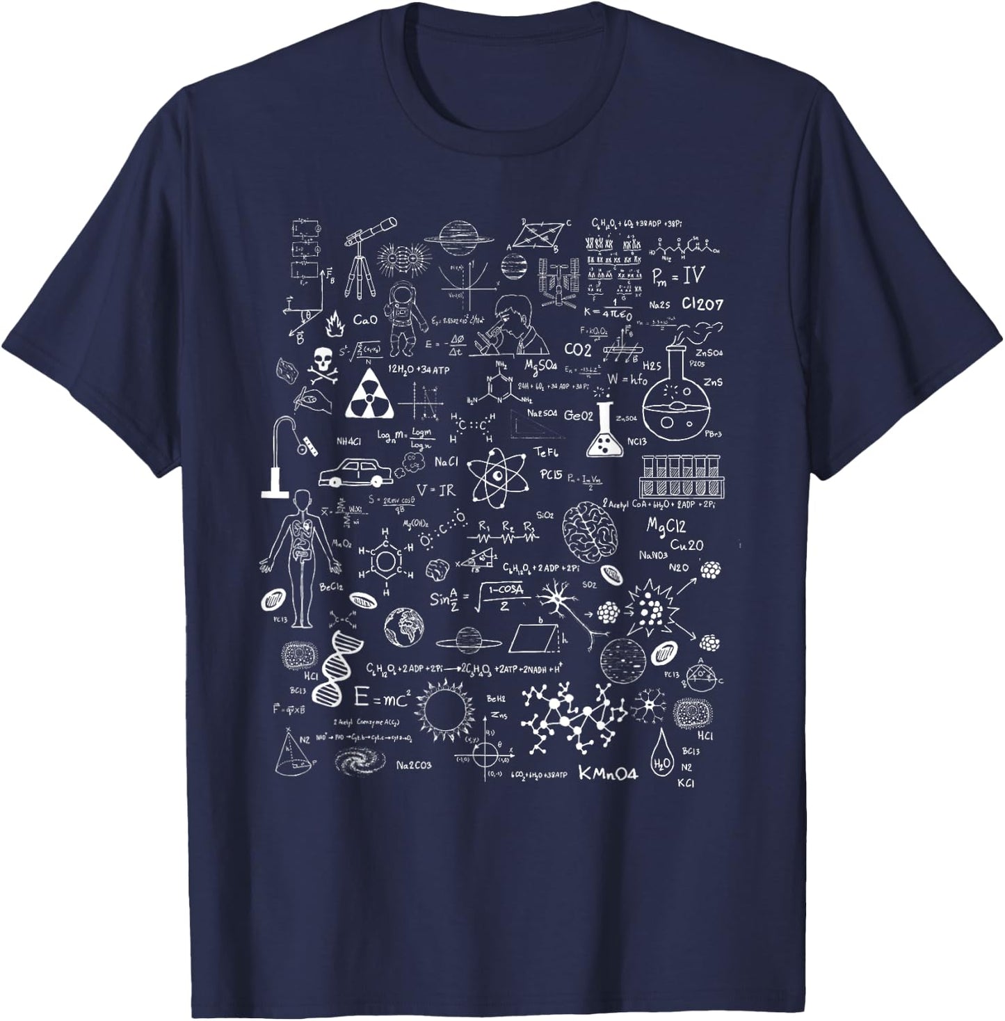 Science Physic Math Chemistry Biology Astronomy T-Shirt - T-Shirt | Navy