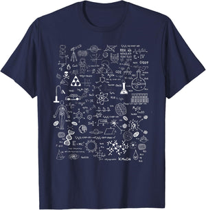 Science Physic Math Chemistry Biology Astronomy T-Shirt - T-Shirt | Navy