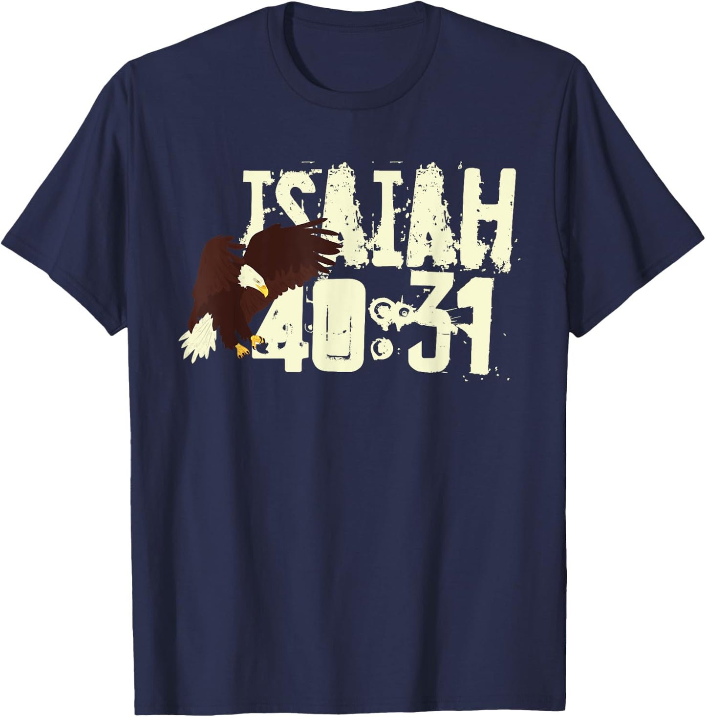 Eagle - Christian Faith Bible Verse - Isaiah 40:31 Soaring T-Shirt - T-Shirt | Navy