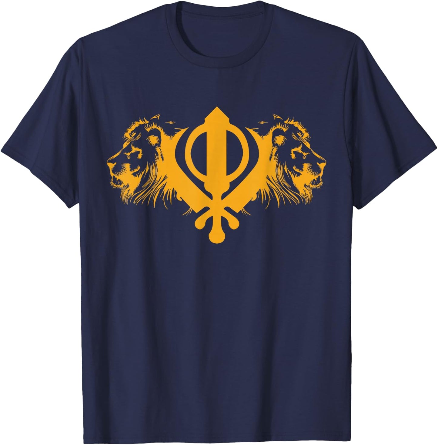 Sikh Khanda Lion for all Sikhs T-Shirt - T-Shirt | Navy