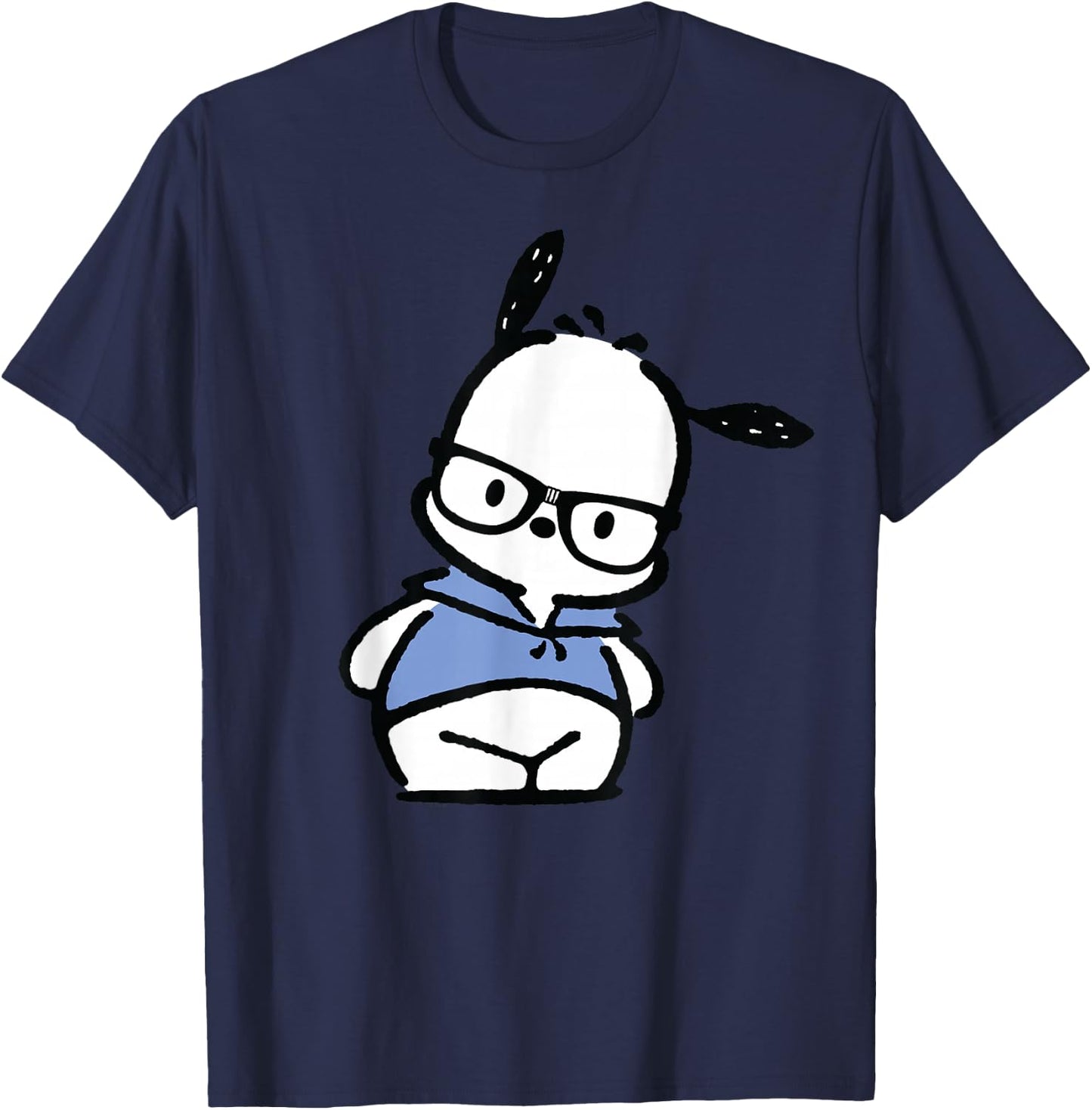 Pochacco Nerd Glasses T-Shirt - T-Shirt | Navy