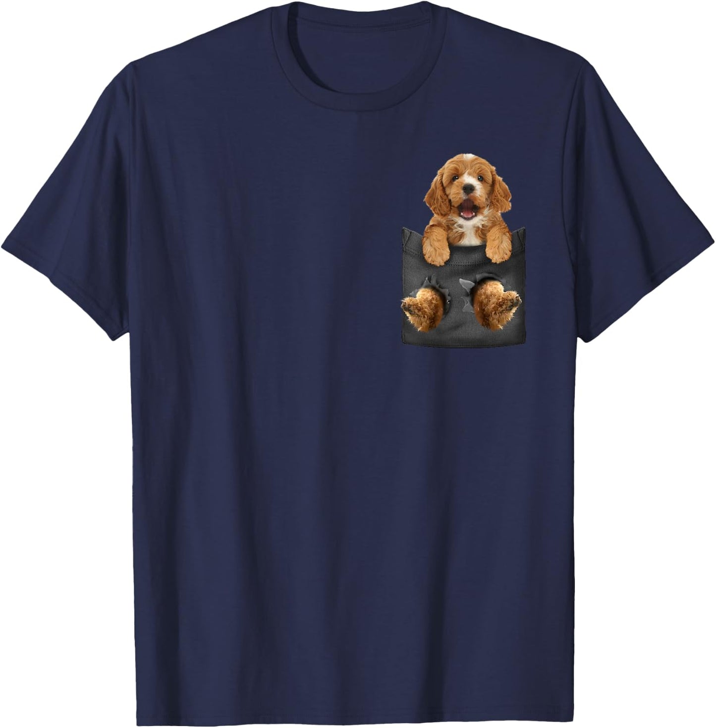 Cockapoo in Pocket Dog Girls Shirt T-Shirt - T-Shirt | Navy