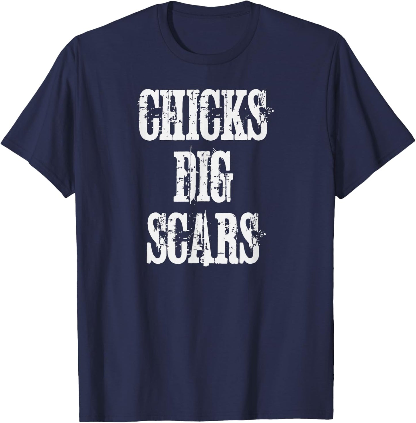 Chicks Dig Scars Congenital Heart Defect Heart Warrior T-Shirt - T-Shirt | Navy