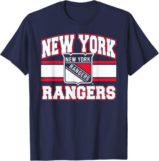 New York Rangers Stripe Royal Blue Officially Licensed T-Shirt - T-Shirt | Navy