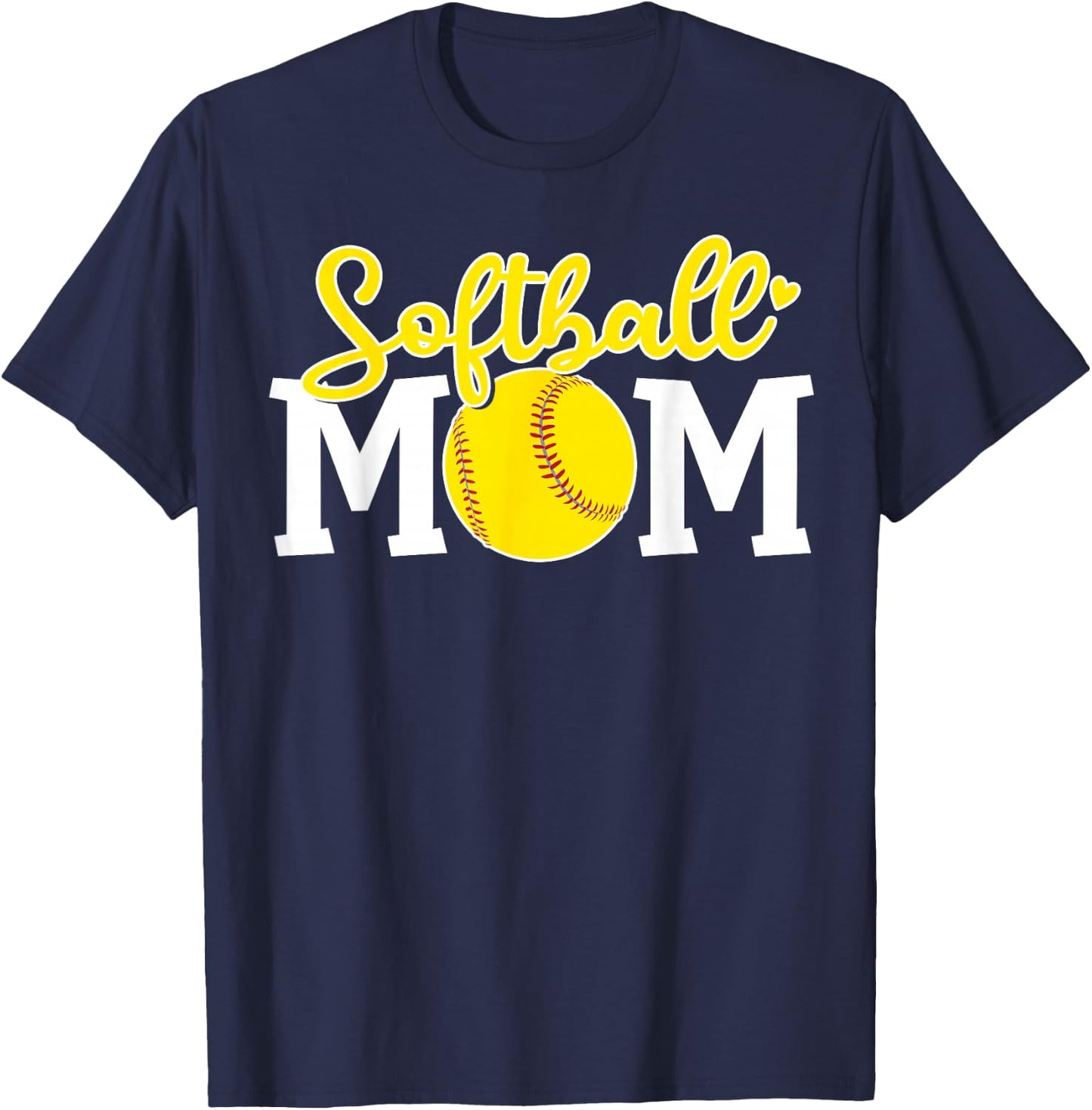 Softball Mom Cute For Mother Love Softball T-Shirt - T-Shirt | Navy