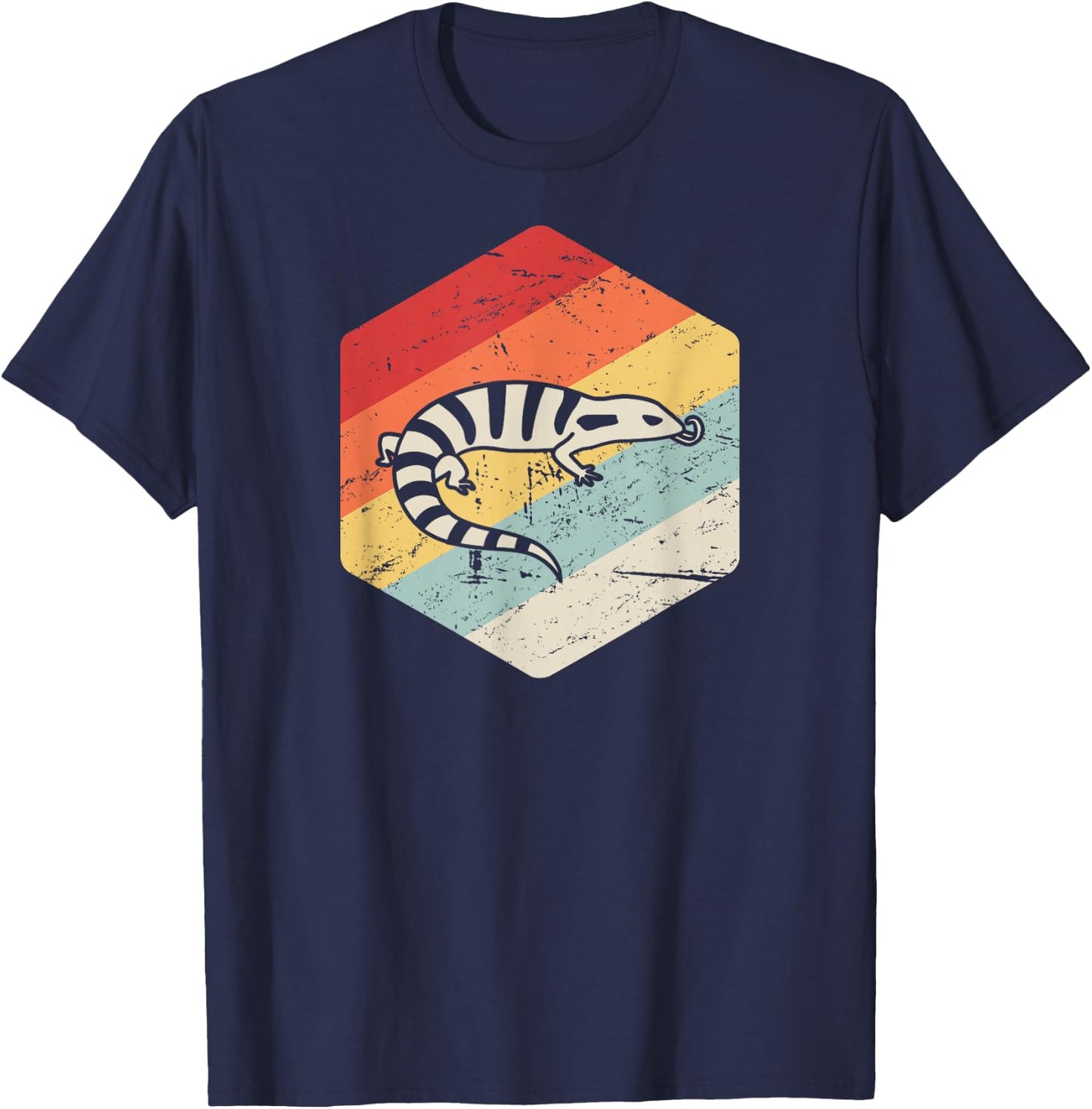 Retro Blue Tongued Skink / Pet Skink Shirt Lizard T-Shirt - T-Shirt | Navy