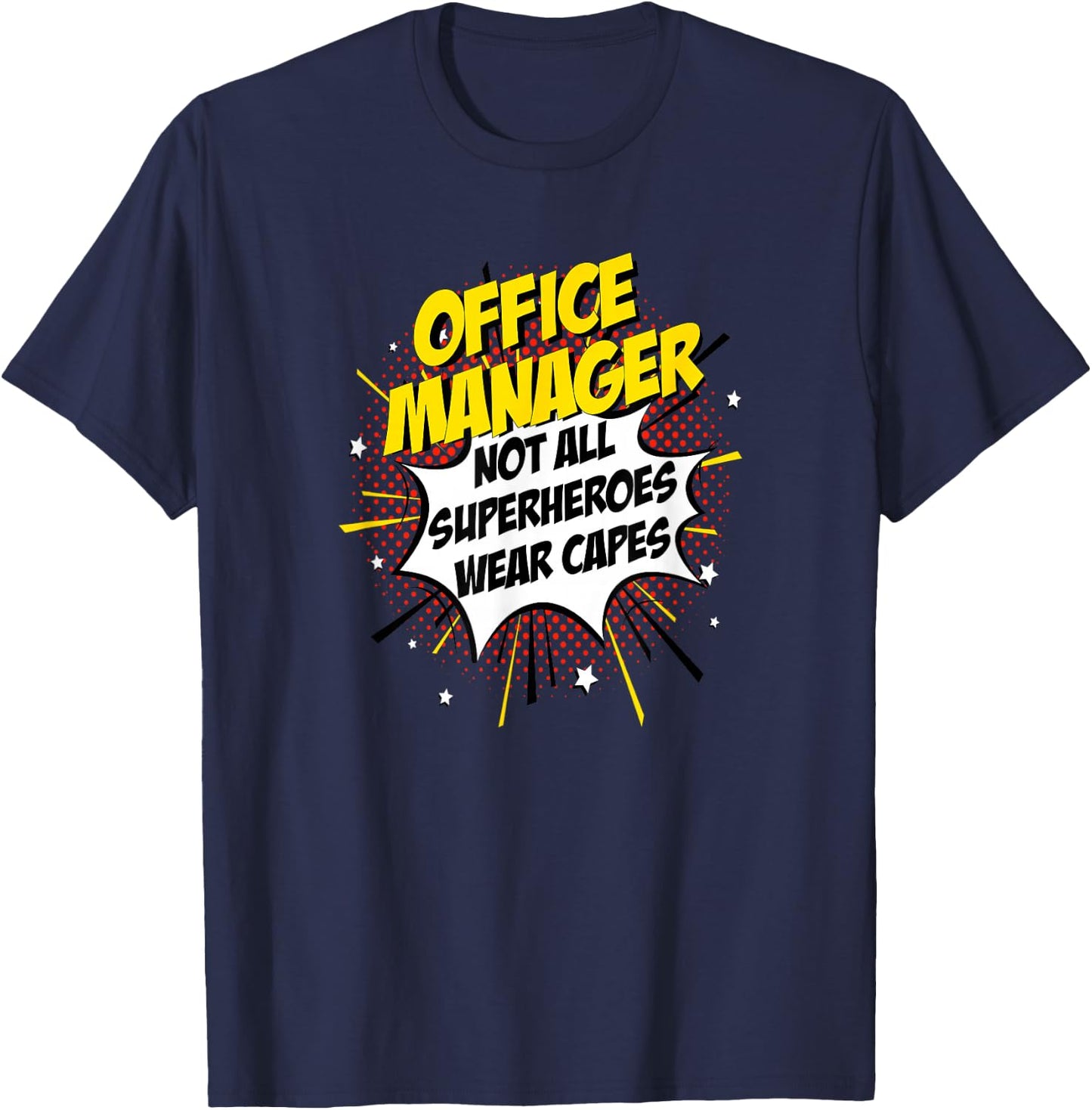 Office Manager Superhero Shirt Superpower Comic Gift T-Shirt - T-Shirt | Navy