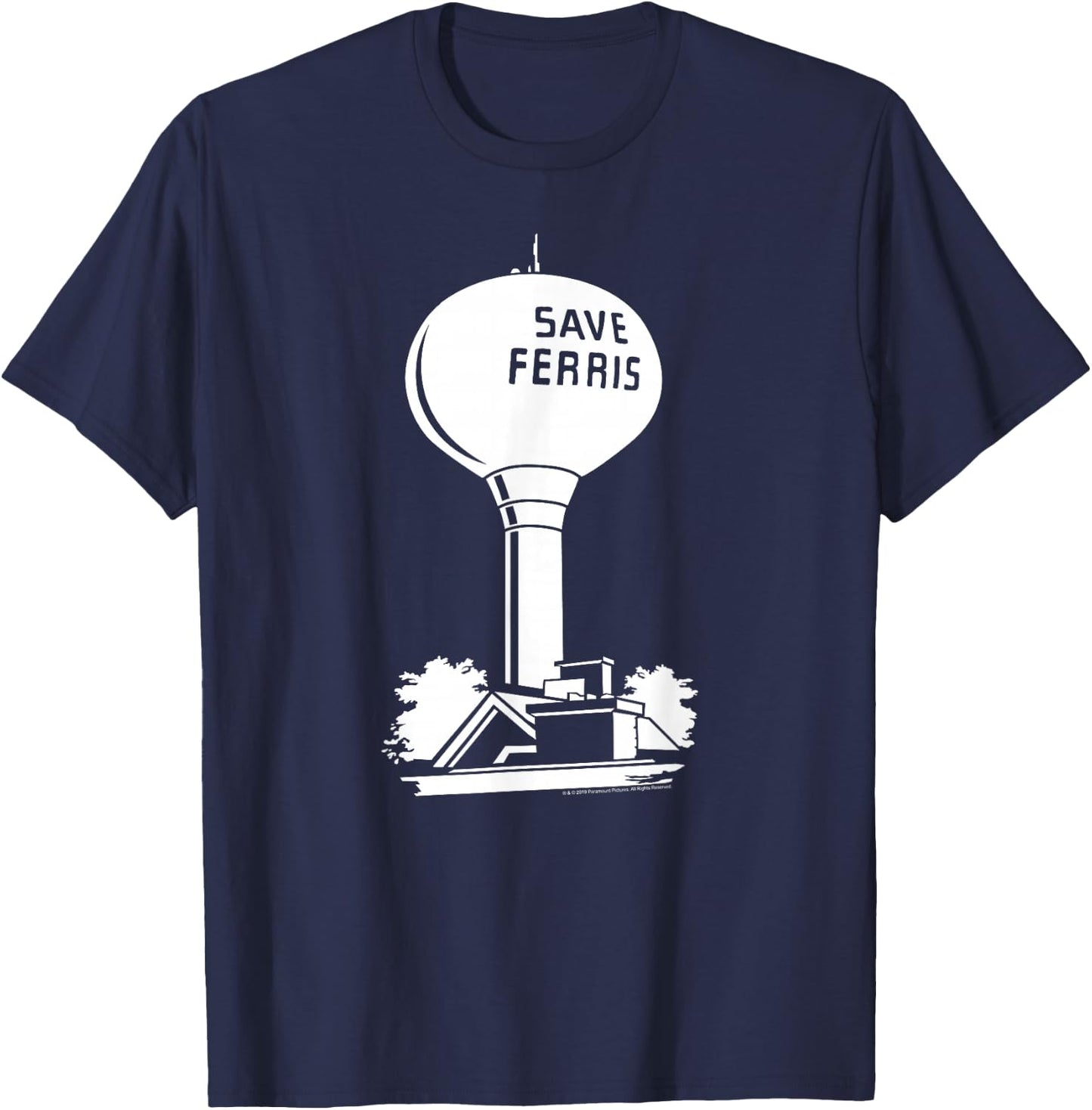 Ferris Bueller's Day Off Save Ferris Watertower Movie T-Shirt - T-Shirt | Navy