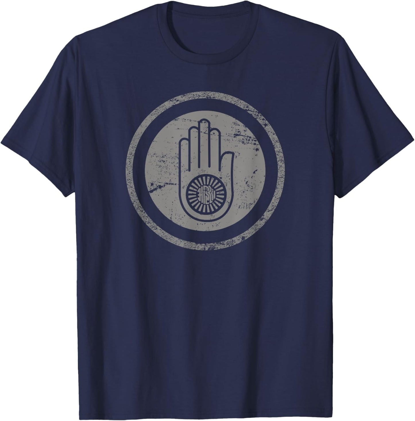 Distressed Vintage Jainism Shirt, Ahimsa T-Shirt - T-Shirt | Navy