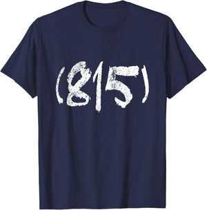 Rockford 815 Area Code T-Shirt - T-Shirt | Navy