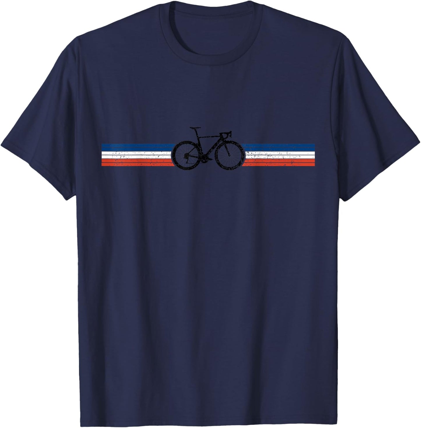 Bicycle France Flag Road Bike Cyclist T-Shirt - T-Shirt | Navy