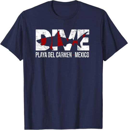 DIVE Mexico Playa Del Carmen SCUBA Diving T-Shirt - T-Shirt | Navy
