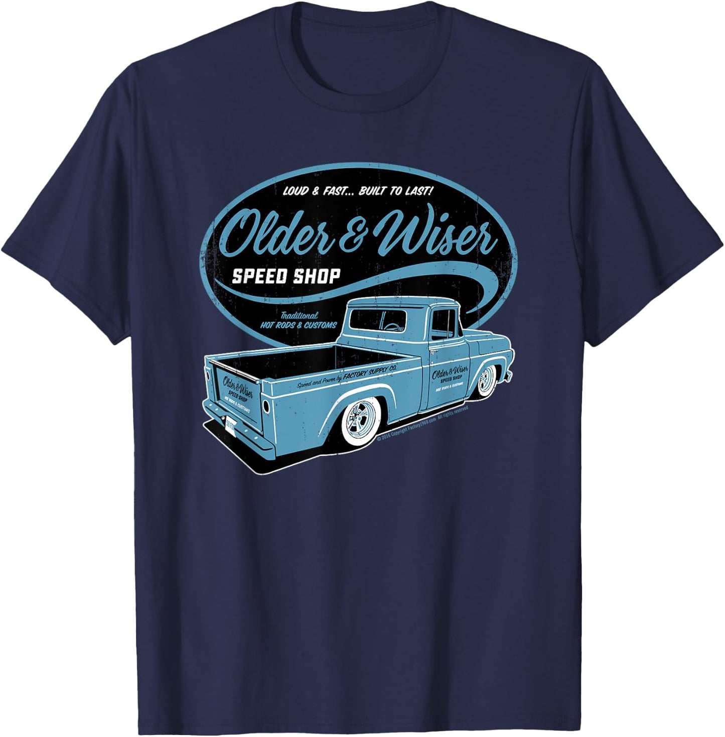 Older & Wiser Speed Shop OW008 T-Shirt - T-Shirt | Navy