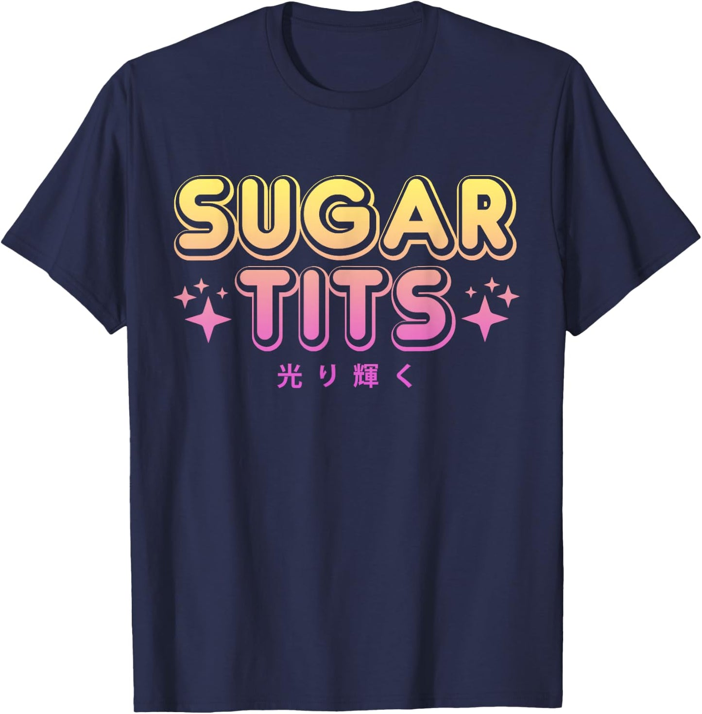 Pastel Goth Kawaii T Shirt - Sugar Tits Sarcastic Gift T-Shirt - T-Shirt | Navy
