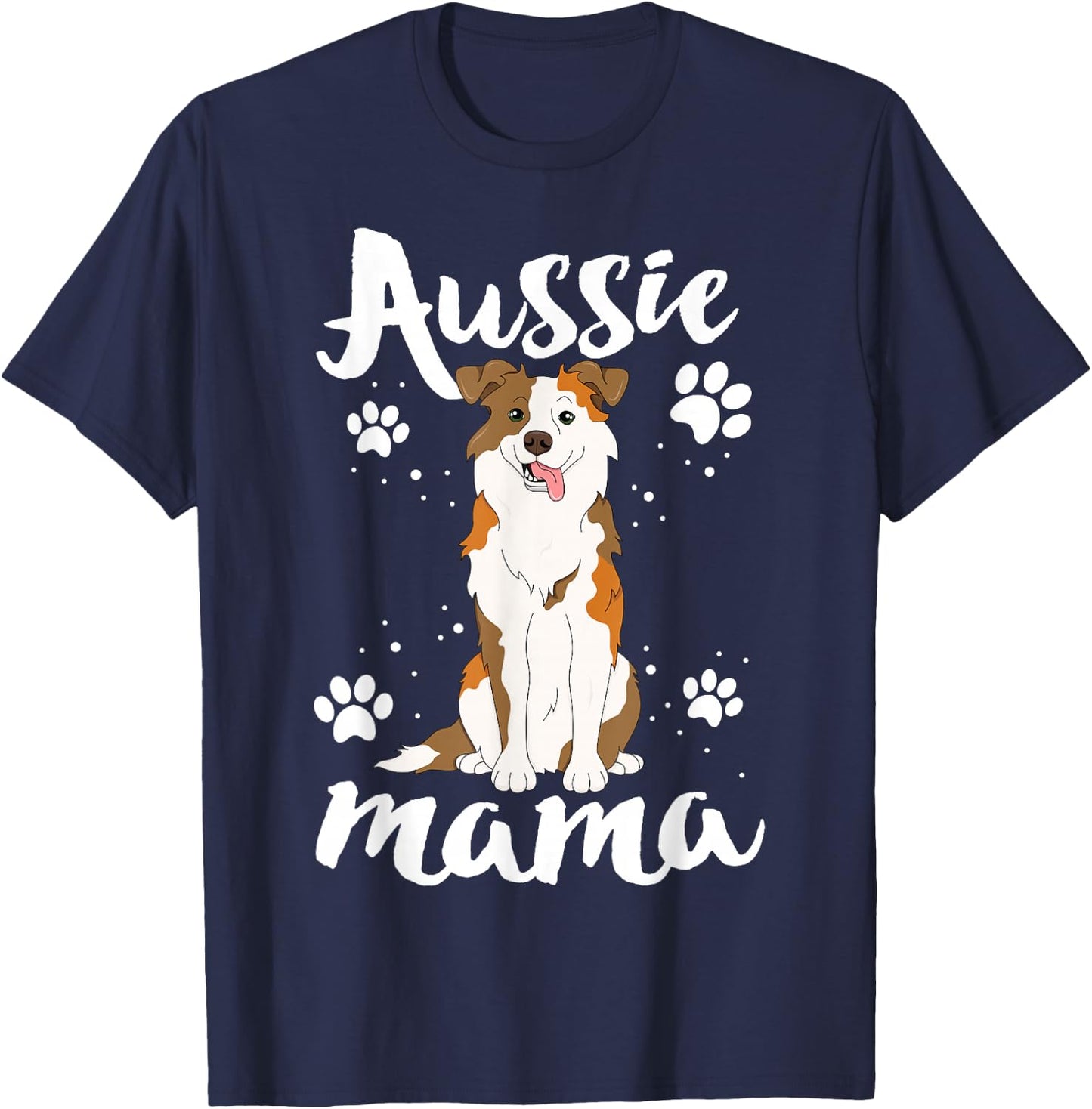 Dog Mama Shirt Australian Shepherd Aussie Mom T-Shirt - T-Shirt | Navy
