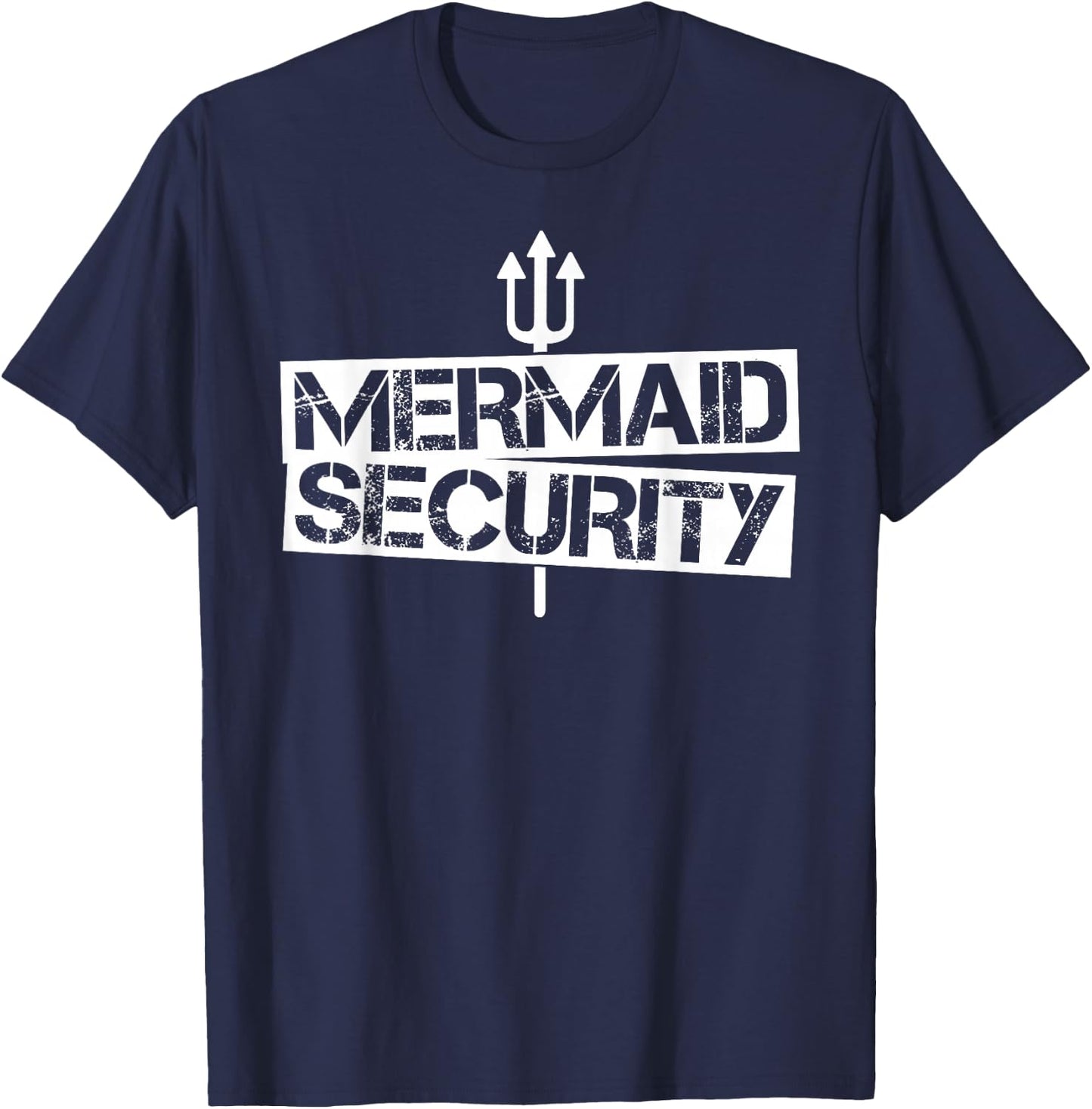 Mermaid Security Shirt Men Boys Swim Team Gift Swimmer T-Shirt - T-Shirt | Navy