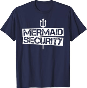 Mermaid Security Shirt Men Boys Swim Team Gift Swimmer T-Shirt - T-Shirt | Navy