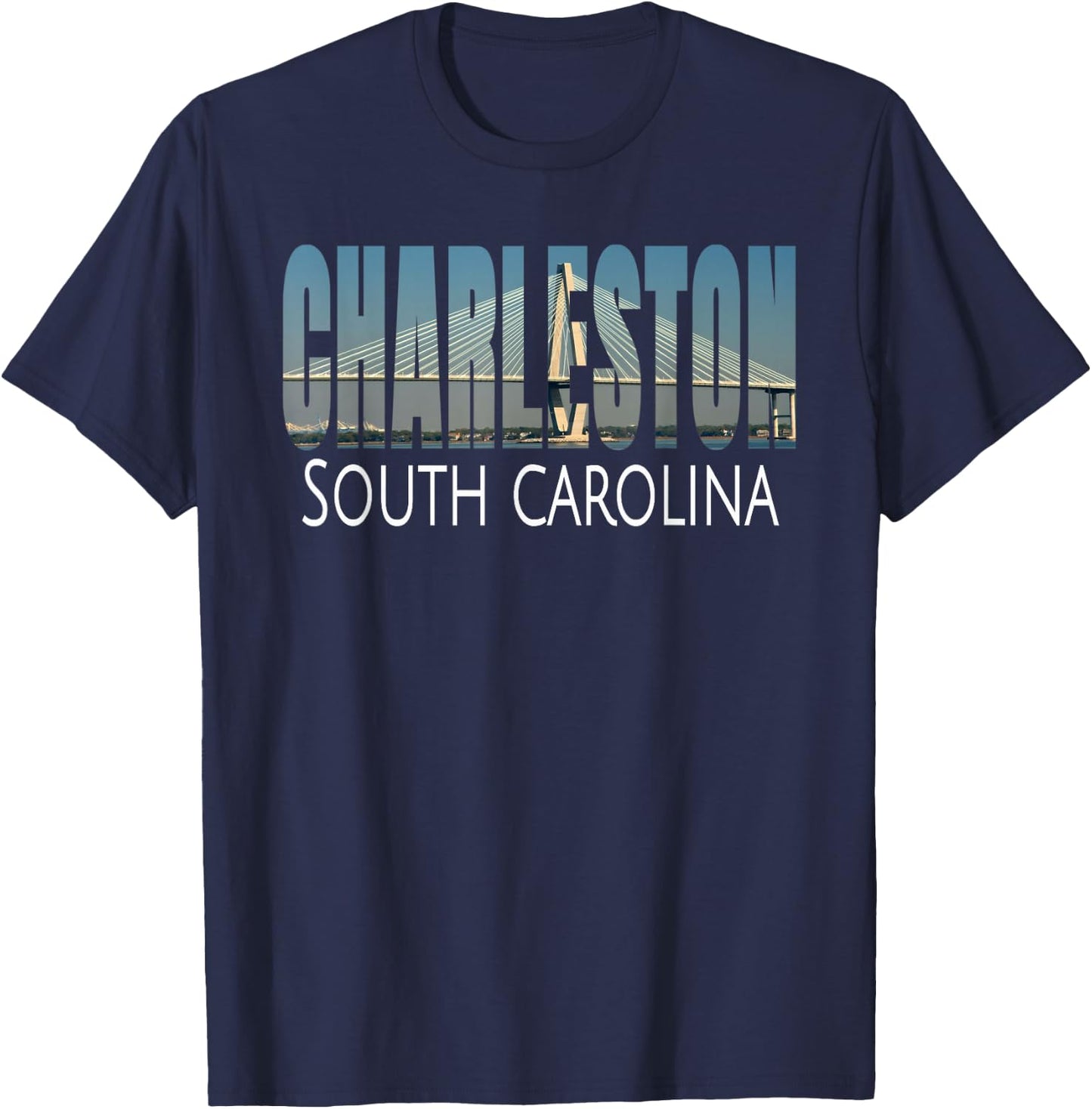 Charleston South Carolina SC Arthur Ravenel Jr. Bridge Gift T-Shirt - T-Shirt | Navy