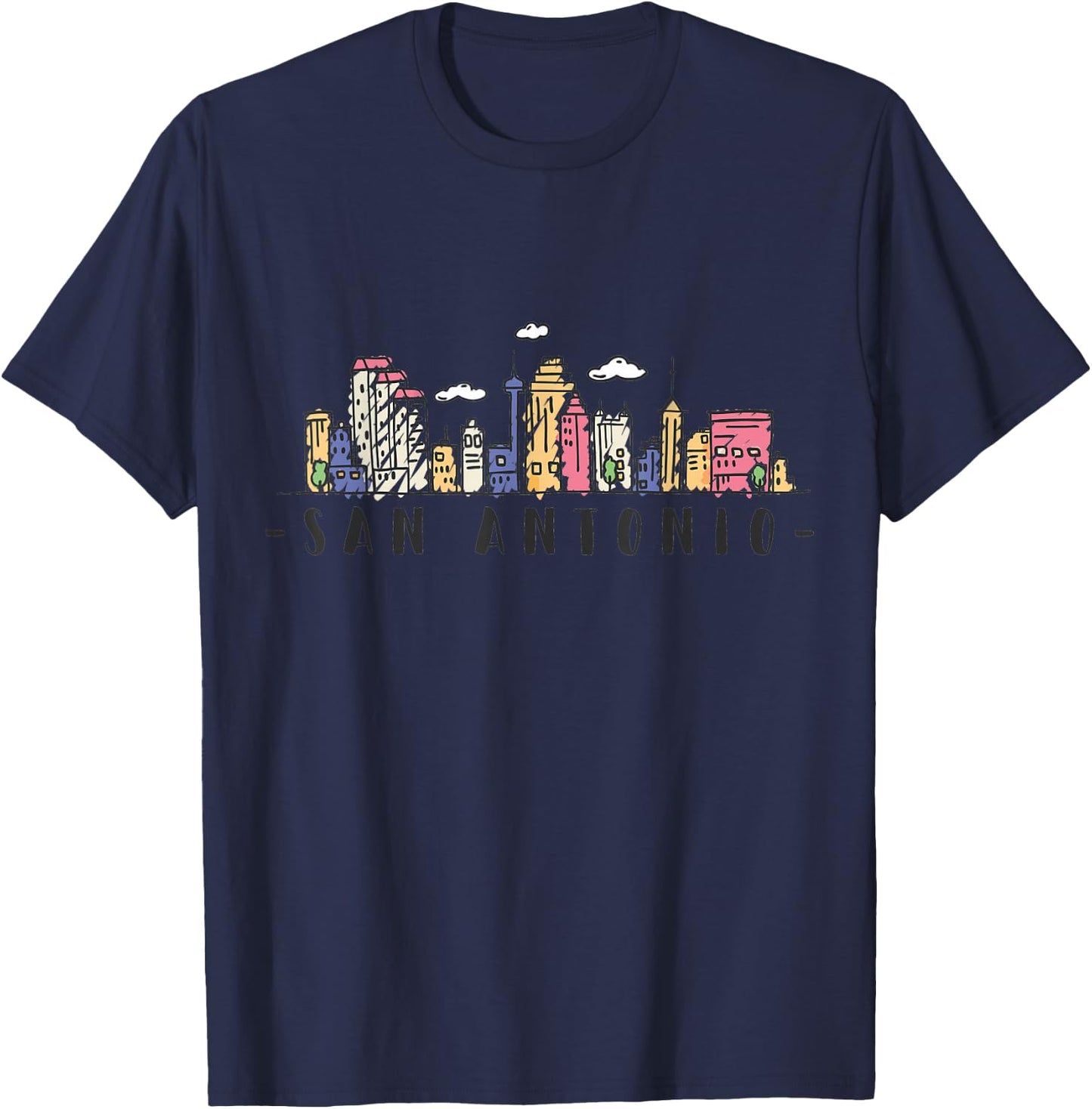 San Antonio Skyline Texas Pride City Souvenir Gift T-Shirt - T-Shirt | Navy