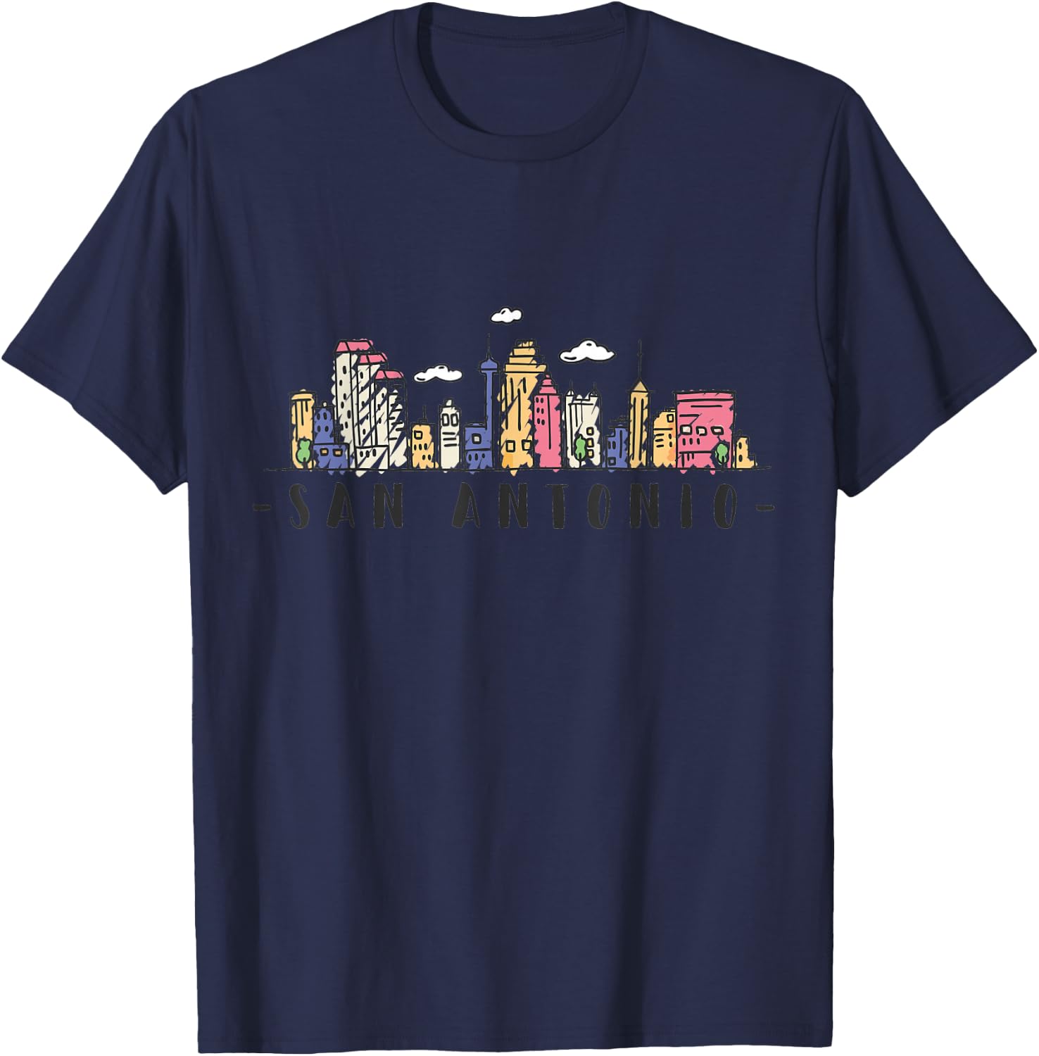 San Antonio Skyline Texas Pride City Souvenir Gift T-Shirt - T-Shirt | Navy