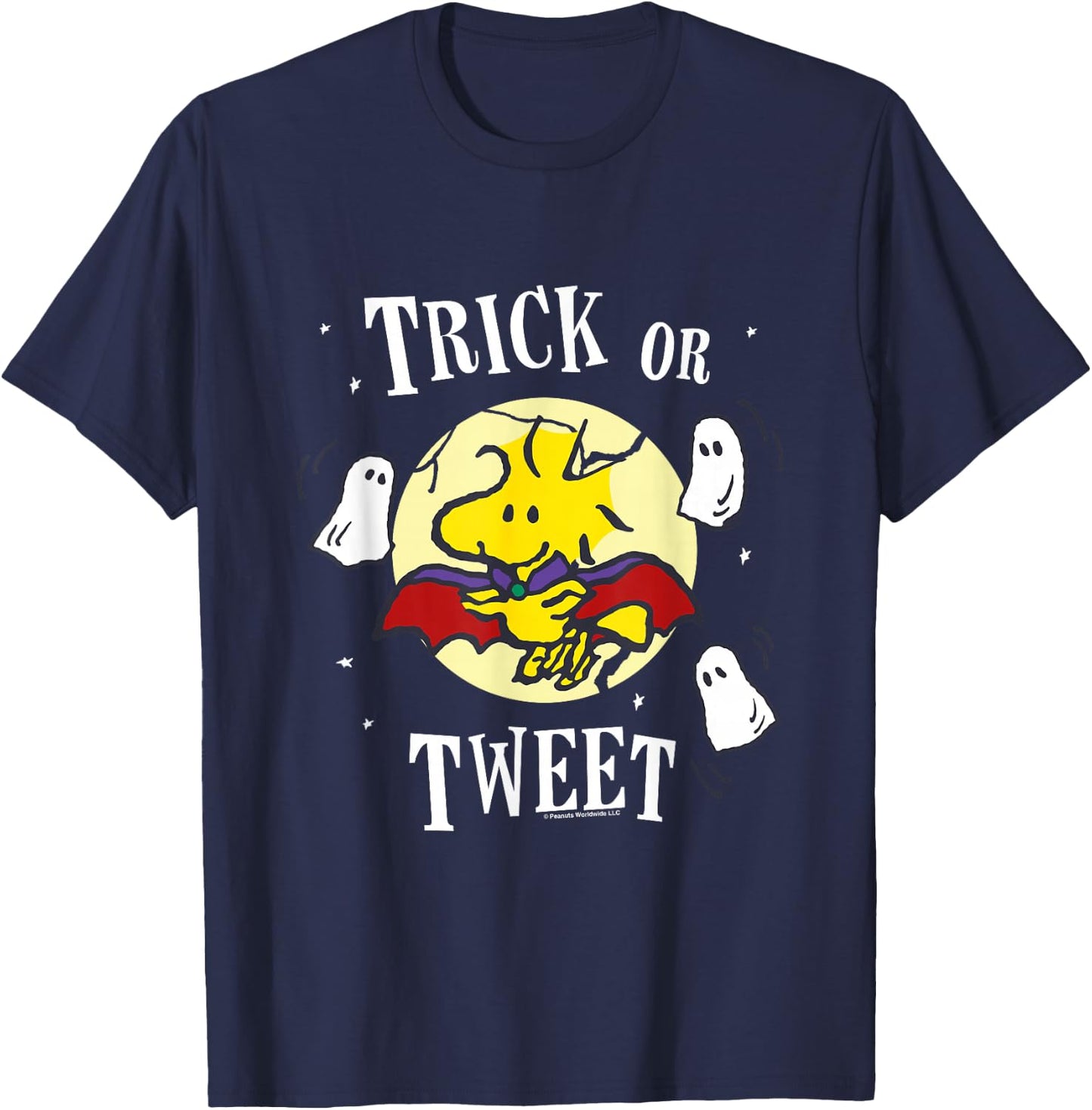 Peanuts Halloween Trick Or Tweet Woodstock T-Shirt - T-Shirt | Navy