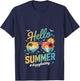 Hello Summer Teacher Happy Last Day of School Pre-K V-Neck T-Shirt - T-Shirt | Navy