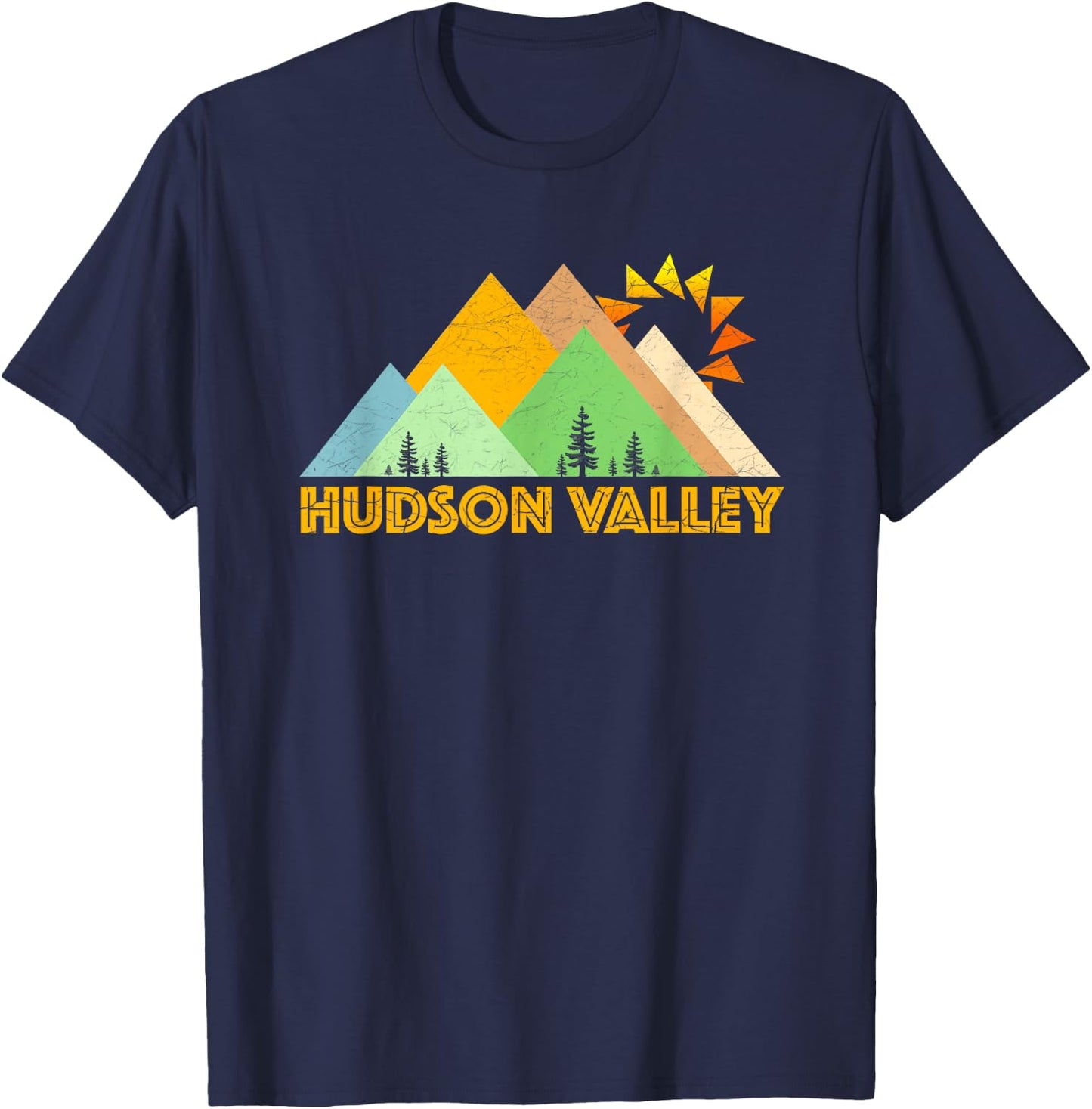 Vintage Hudson Valley NY Retro T-Shirt - T-Shirt | Navy