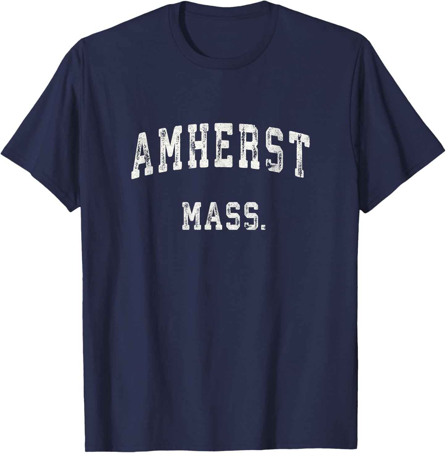 Amherst Massachusetts MA T Shirt Vintage Sports Design T-Shirt - T-Shirt | Navy