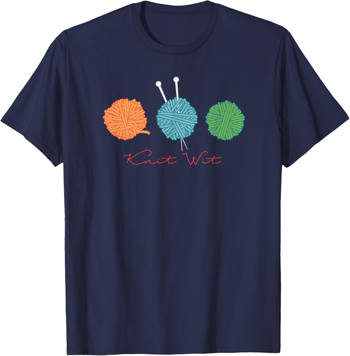 funny knit DESIGN for knitters crafters crocheters T-Shirt - T-Shirt | Navy