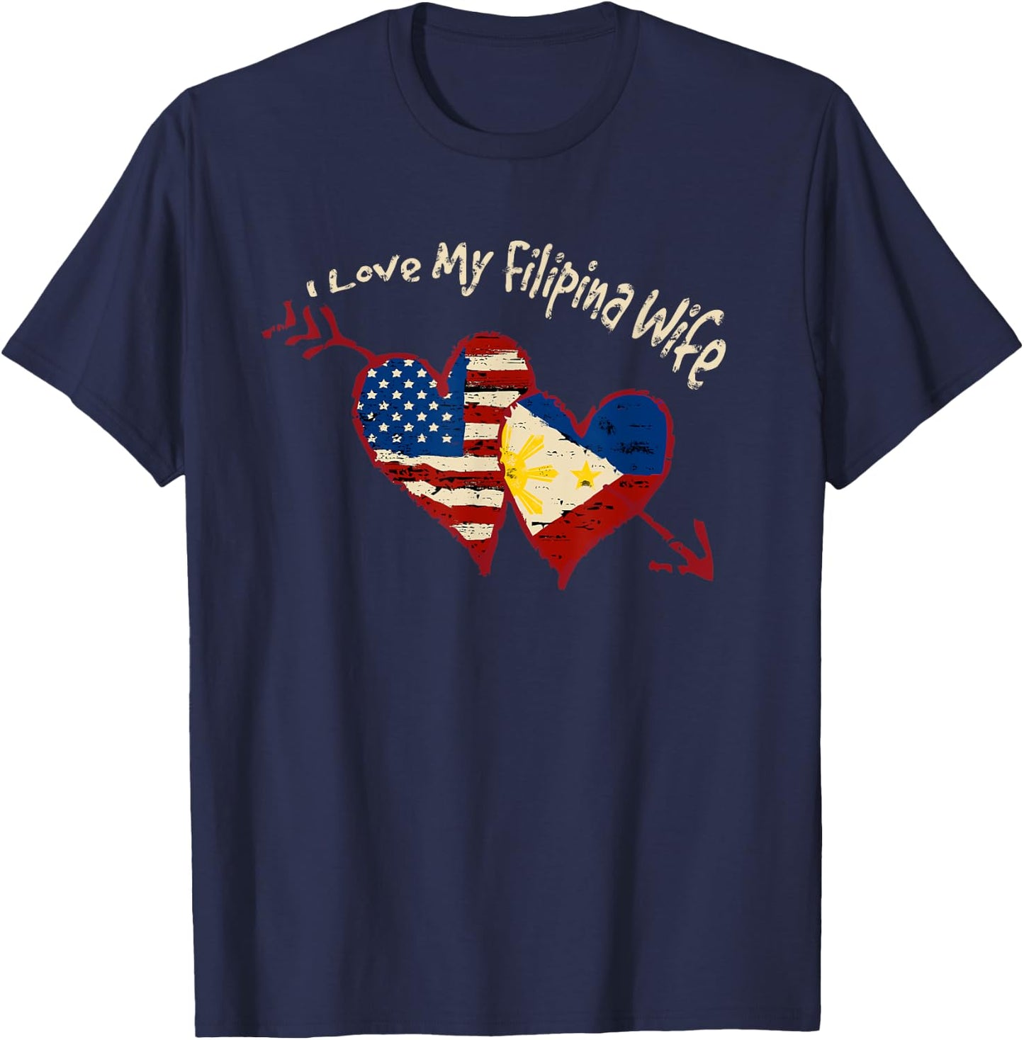 I Love my Filipina Wife Cute Pinay Philippines Pride T-Shirt - T-Shirt | Navy